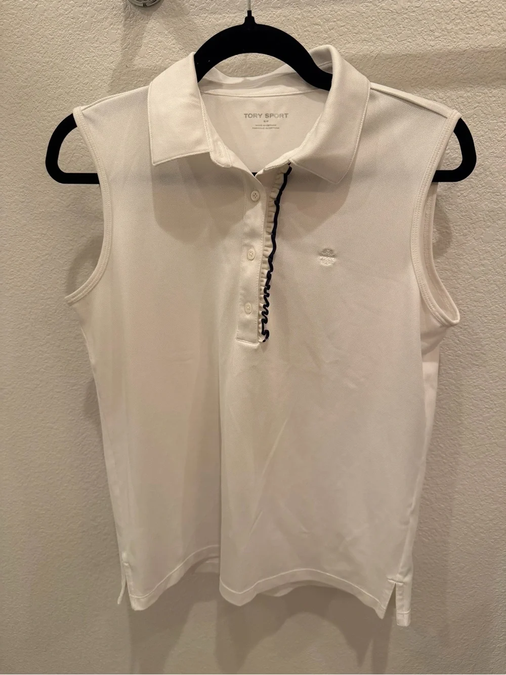 TORY BURCH Piqué sleeveless polo